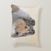 コリー（ラフ）絵画ズ – かわいいオリジナルドッグアート アクセントクッション (裏面(縦))