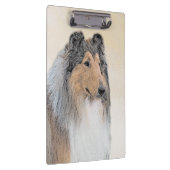 コリー（ラフ）絵画ズ – かわいいオリジナルドッグアート クリップボード (右)