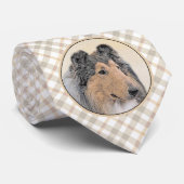 コリー(ラフ)絵画ズ – かわいいオリジナルドッグアート ネクタイ (ロール)