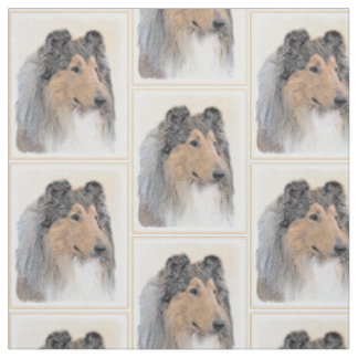 コリー(ラフ)絵画ズ – かわいいオリジナルドッグアート ファブリック