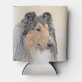 コリー（ラフ）絵画ズ – かわいいオリジナルドッグアート 缶クーラー (正面)