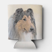 コリー（ラフ）絵画ズ – かわいいオリジナルドッグアート 缶クーラー (裏面)