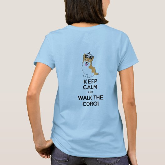 コリ保ギかわいい犬を歩いて穏やかに Tシャツ (裏面)