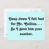 コリ感じンズ・ジェーン・オースティンさんおもしろいには悪い ポストカード (正面/裏面)