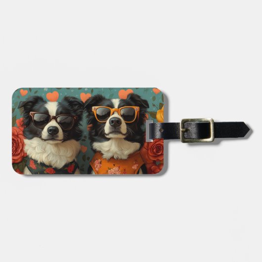 コリ縁どーとハートバラバレンタインデー ラゲッジタグ (正面横)