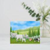 コリ縁どーと羊はがき ポストカード (スタンド正面)