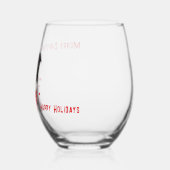 コリ縁どーと赤いハートバンダナクリスマス ステムなしワイングラス (左)