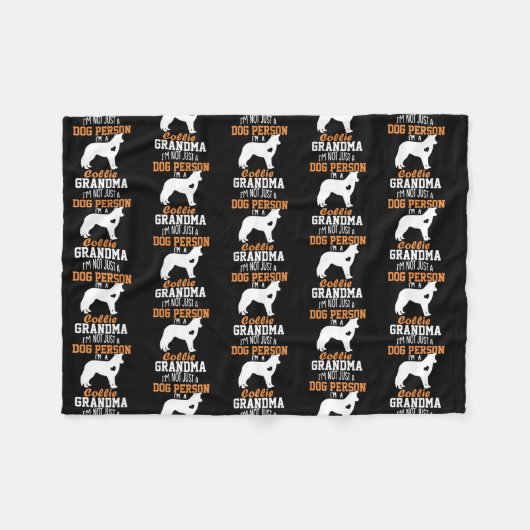 コリ縁どーのおばあちゃんが贈り物、コリーの犬好き フリースブランケット (正面(横))