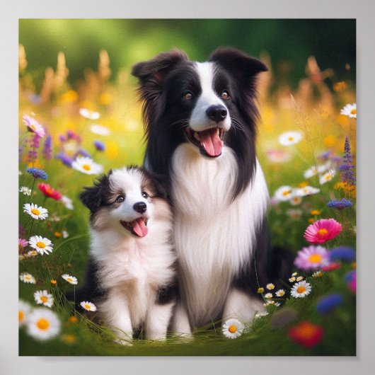 コリ縁どーの母親と子犬 ポスター (正面)
