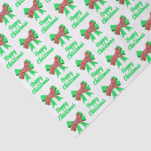コリ縁どークリスマス犬とグリーンボウホワイト 薄葉紙 (詳細)