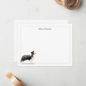 コリ縁どーグレイ縁どノートカーパーソナライズされたド ノートカード (正面/裏面インサイチュ)