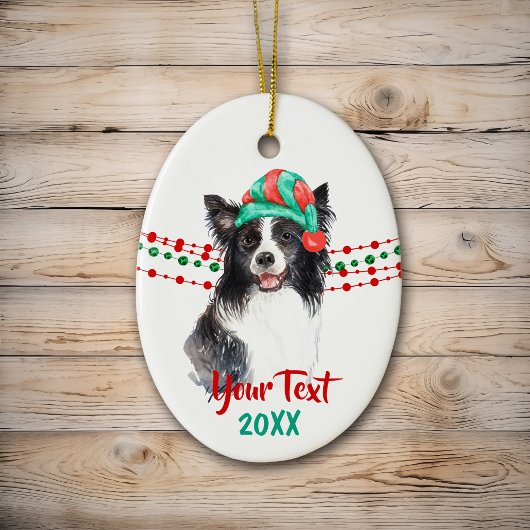 コリ縁どーサンタハットホリデイ セラミックオーナメント