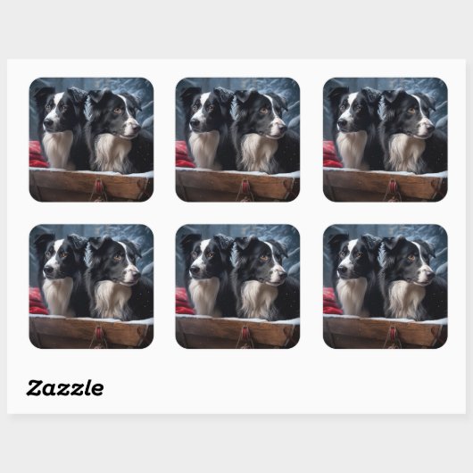 コリ縁どースノイそりクリスマスデコール スクエアシール (シート)