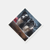 コリ縁どースノイそりクリスマスデコール スタンダードカクテルナプキン (角)