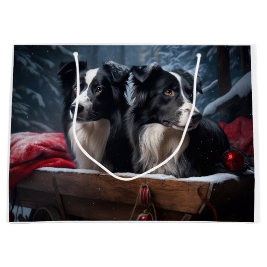 コリ縁どースノイそりクリスマスデコール ラージペーパーバッグ (正面)