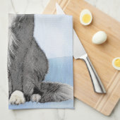 コリ縁どーズ-かわいいオリジナルの犬のアート キッチンタオル (四つ折り)