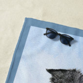 コリ縁どーズ-かわいいオリジナルの犬のアート ビーチタオル (インサイチュ)