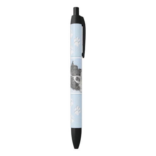 コリ縁どーズ-かわいいオリジナルの犬のアート 黒ボールペン (底(縦))