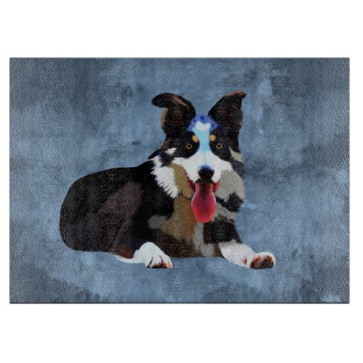 コリ縁どードウウォーターカラーアートポートレート カッティングボード (正面)