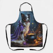 コリ縁どードグお洒落ハロウィン絵を描ズ エプロン (正面)