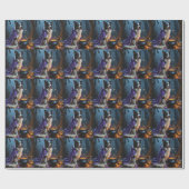 コリ縁どードグお洒落ハロウィン絵を描ズ ラッピングペーパー (フラット)