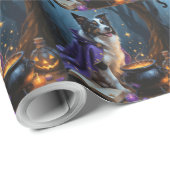 コリ縁どードグお洒落ハロウィン絵を描ズ ラッピングペーパー (ロールコーナー)