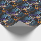 コリ縁どードグお洒落ハロウィン絵を描ズ ラッピングペーパー (角)