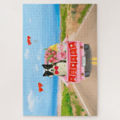 コリ縁どードグバレンタインデートラックハート ジグソーパズル (縦)