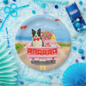 コリ縁どードグバレンタインデートラックハート ペーパープレート (パーティー)