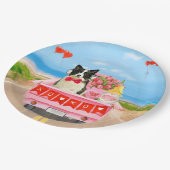 コリ縁どードグバレンタインデートラックハート ペーパープレート (アングル)