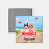 コリ縁どードグバレンタインデートラックハート マグネット (正面/裏面)