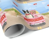 コリ縁どードグバレンタインデートラックハート ラッピングペーパー (ロールコーナー)