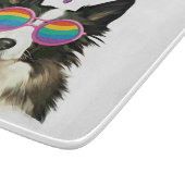 コリ縁どードッグとハートバレンタインデー カッティングボード (角)