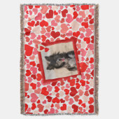 コリ縁どードッグハートブランケット スローブランケット (正面縦)
