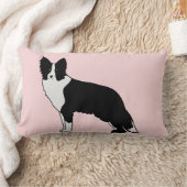 コリ縁どードッグ抽象芸術イラストレーションピンク ランバークッション (ブランケット)