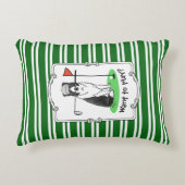 コリ縁どードッグ遊ズゴルフ(白黒)おもしろい アクセントクッション (正面)