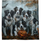 コリ縁どーハロウィーンナイトドギーディライト シャワーカーテン (正面)