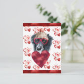 コリ縁どーハートドッグ恋人バレンタインギフト シーズンポストカード (スタンド正面)
