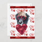 コリ縁どーハートドッグ恋人バレンタインギフト シーズンポストカード (正面/裏面)