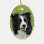 コリ縁どーハートバンダナバレンタインデー写真 セラミックオーナメント (裏面)