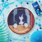 コリ縁どーパピードッグアートパーソナライズされたパーティー ペーパープレート (パーティー)