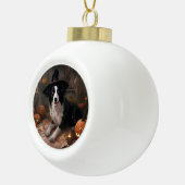 コリ縁どーパンプキンハロウィンホラー セラミックボールオーナメント (右)