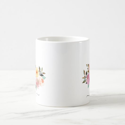 コリ縁どーパーソナライズされたフローラコーヒーマグ コーヒーマグカップ (中央)