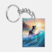 コリ縁どービーチサーフィン絵画ズ キーホルダー (正面左)