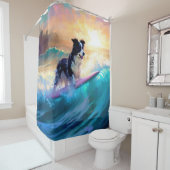 コリ縁どービーチサーフィン絵画ズ シャワーカーテン (インサイチュ)