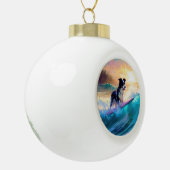 コリ縁どービーチサーフィン絵画ズ セラミックボールオーナメント (左)