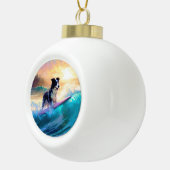 コリ縁どービーチサーフィン絵画ズ セラミックボールオーナメント (右)