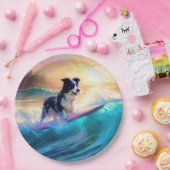 コリ縁どービーチサーフィン絵画ズ ペーパープレート (パーティー)