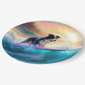 コリ縁どービーチサーフィン絵画ズ ペーパープレート (アングル)