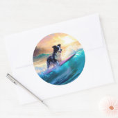 コリ縁どービーチサーフィン絵画ズ ラウンドシール (封筒)